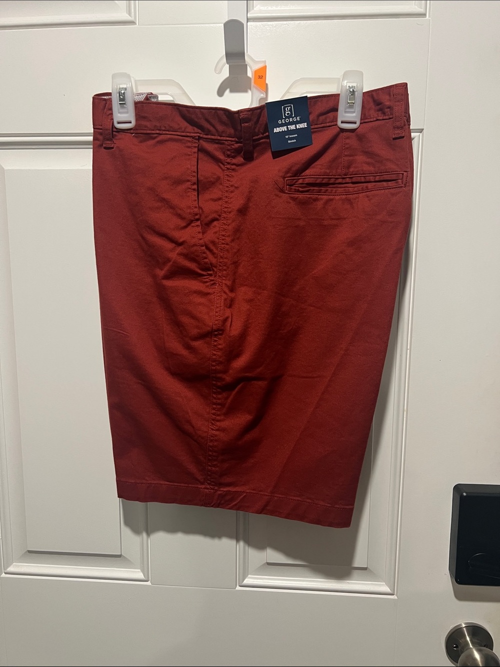 George Men's Deep Red Flat-Front Shorts